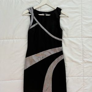 bebe Black & Silver Mini Dress (S)